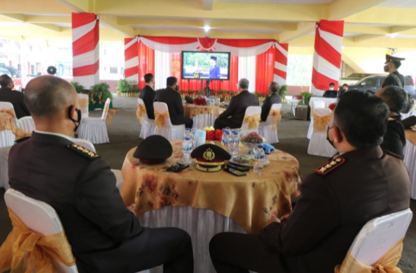 Kapolda Bengkulu Ikuti Peringatan Hari Pahlawan Yang Digelar Secara Virtual