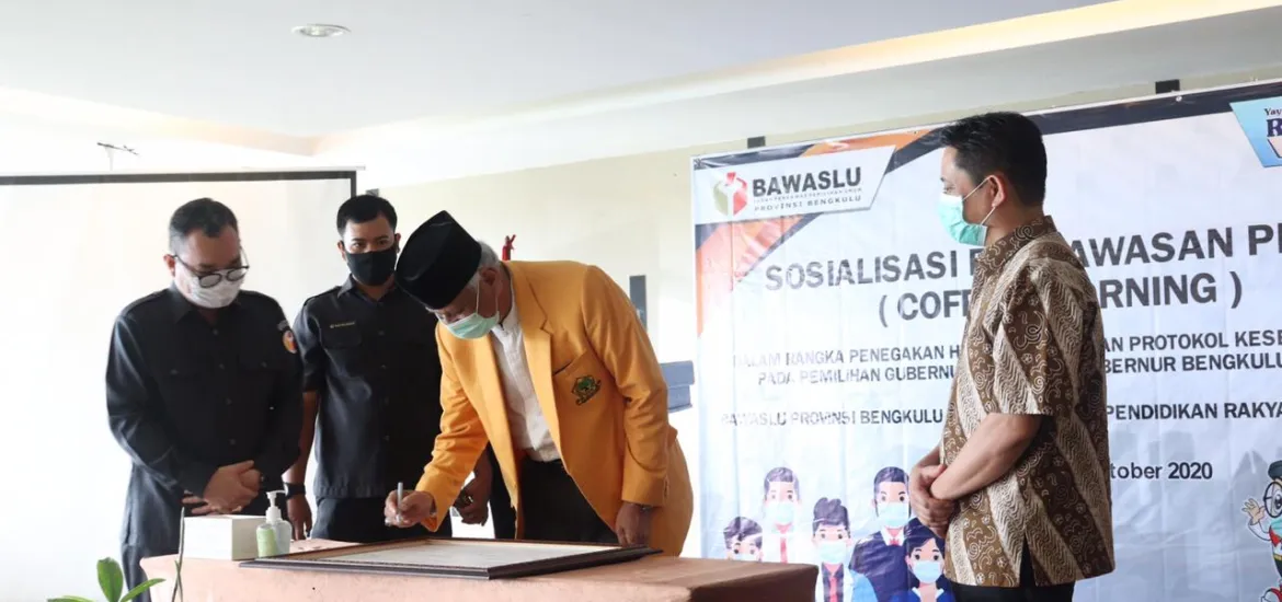 Pemprov Bengkulu Bersama Bawaslu Tingkatkan Sosialisasi Penegakan Hukum Penerapan Protokol Kesehatan