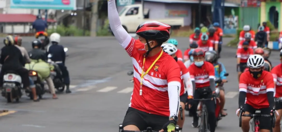 Gowes Sehat, Kapolda Bengkulu Pantau Kamtibmas