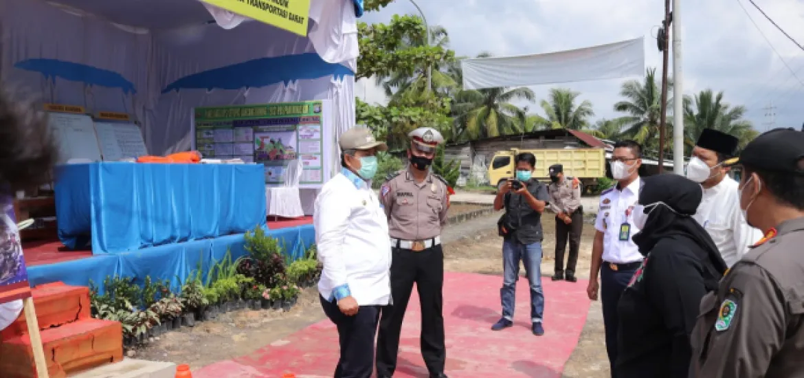 Bupati Siak Alfedri Pantau Pos Penyekatan Mudik di Minas dan Kandis