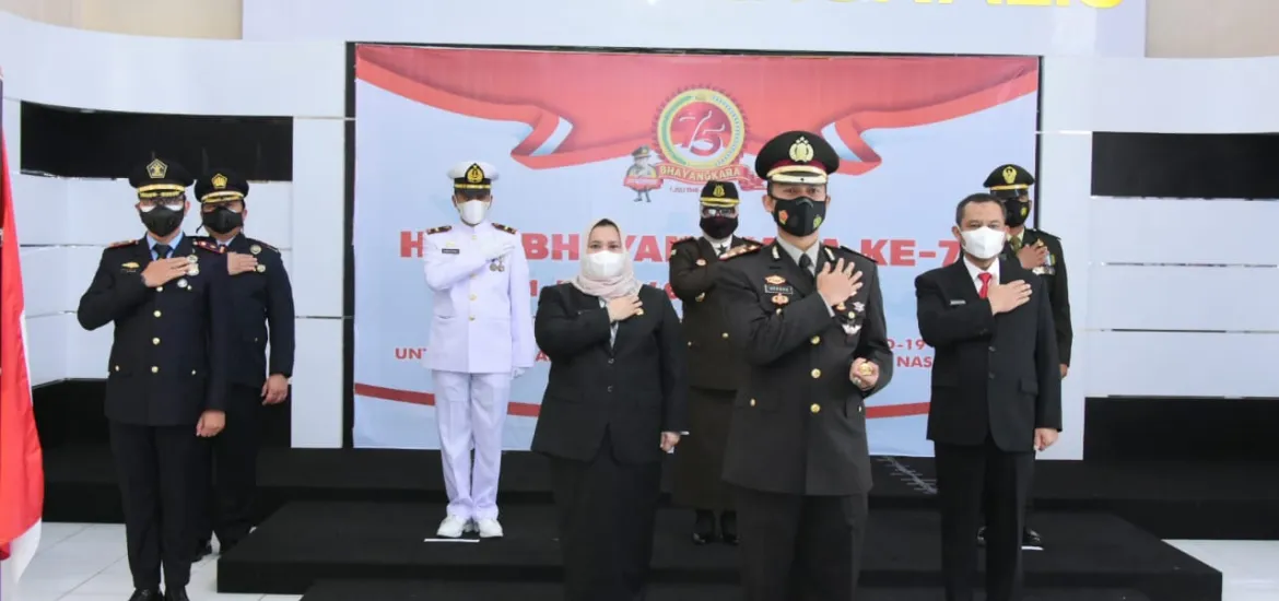 Bupati dan Wakil Bupati Bengkalis Ikuti Apel HUT Bhayangkara ke-75