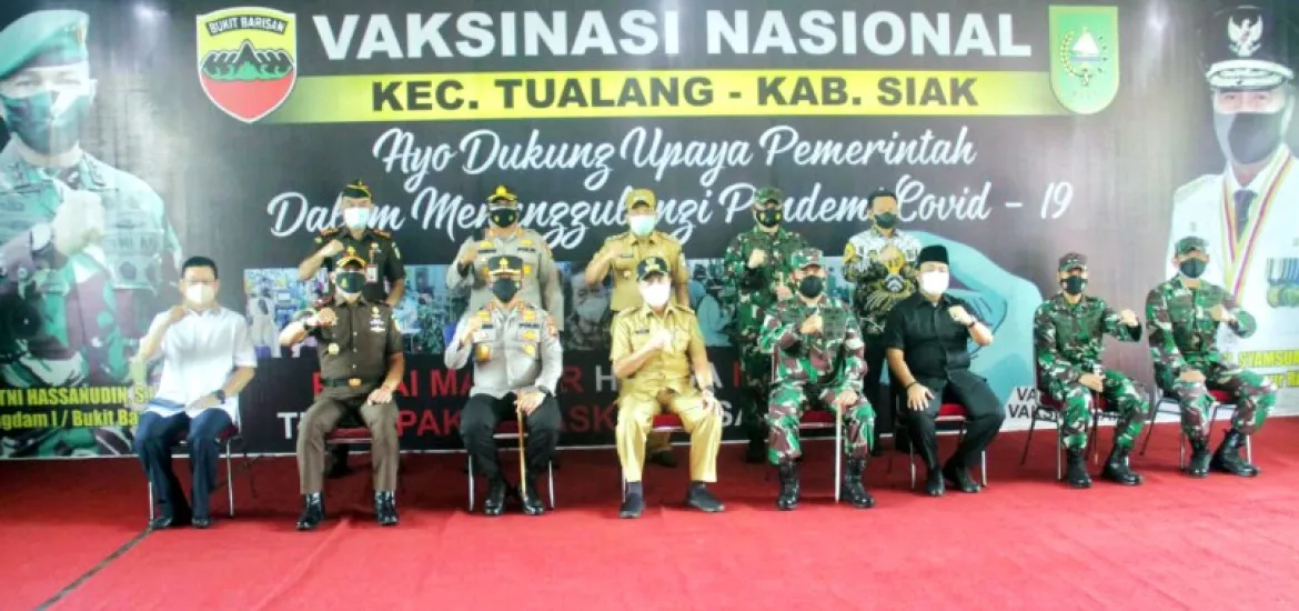 Pangdam I/BB Apresiasi Pemkab Siak Yang Telah Melaksanakan Serbuan Vaksinasi Massal