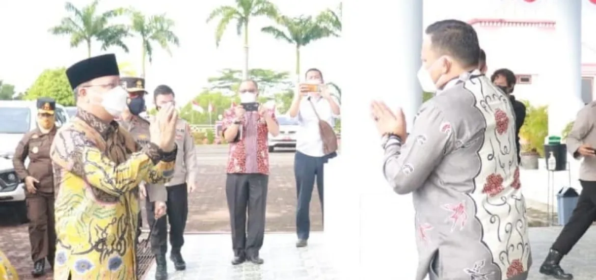 Bupati Seluma Sambut Kedatangan Gubenur Bengkulu dan Rombongan yang melaksanakan monitoring dan pengawasan PPKM