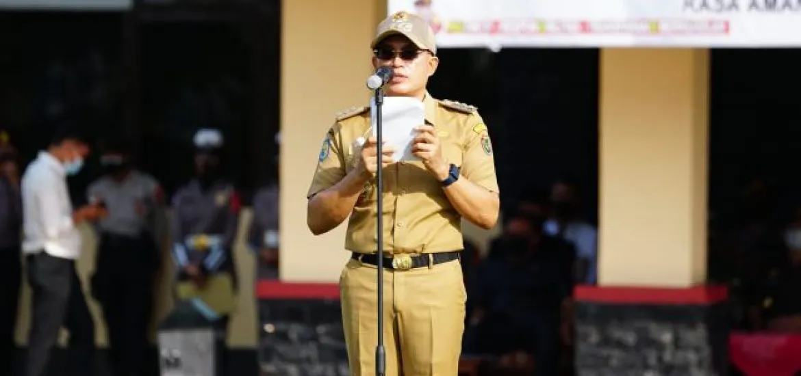 Bupati Menjadi inspektur Upacara Dalam Apel Gelar Pasukan Ops. Ketupat Nala 2021