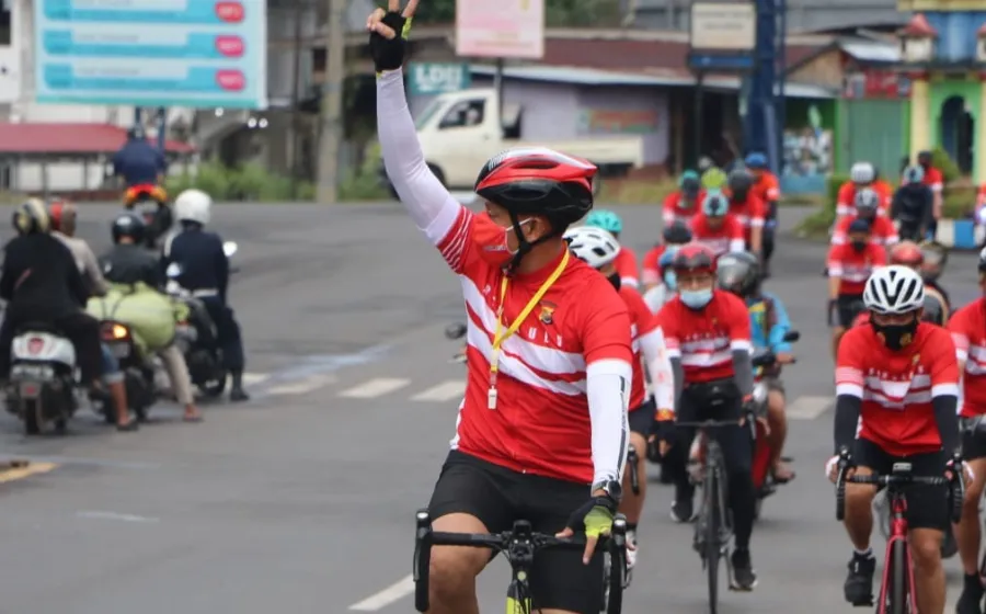 Gowes Sehat, Kapolda Bengkulu Pantau Kamtibmas