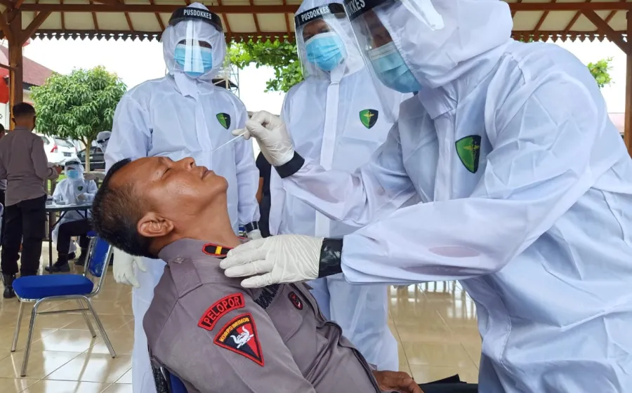 1200 Personil Polda Bengkulu dan Polres Jajaran Rapid Tes Antigen