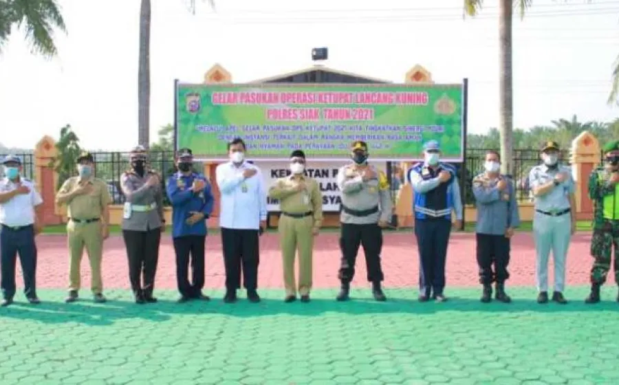 Sekretaris Daerah Kabupaten Siak Jadi Irup Pada pelaksanaan Apel Gelar Pasukan di Polres Siak