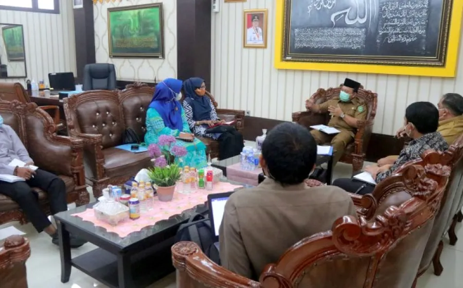 Wakil Bupati Siak Husni Merza, menerima kunjungan silaturahmi dari Masyarakat Ekonomi Syari’ah