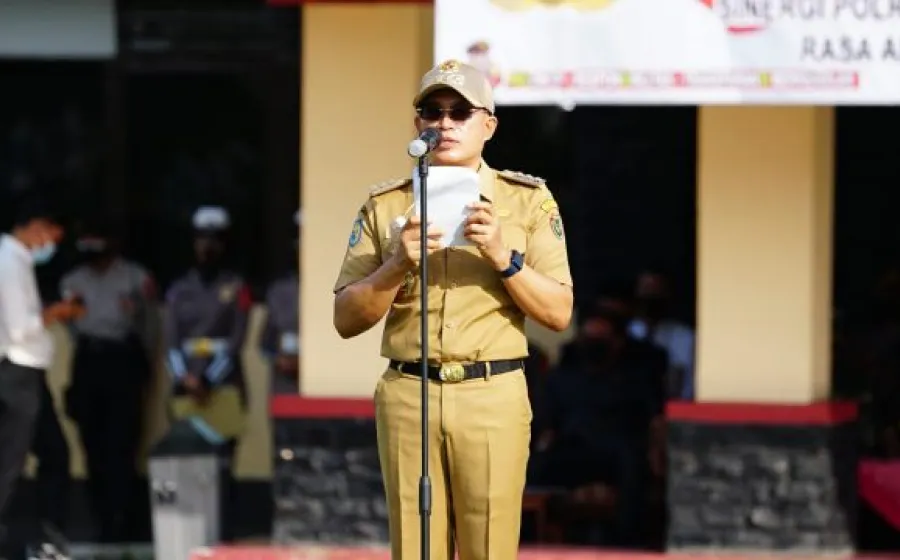 Bupati Menjadi inspektur Upacara Dalam Apel Gelar Pasukan Ops. Ketupat Nala 2021